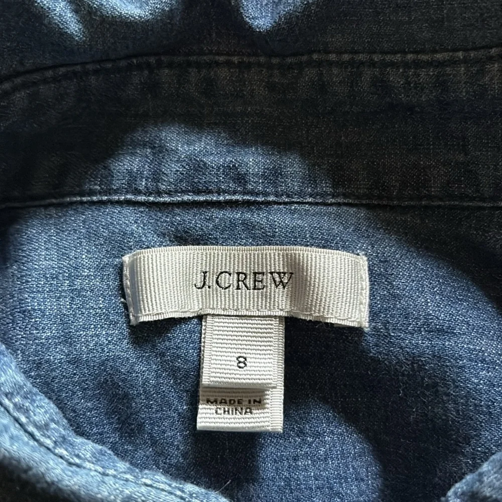 J Crew Size 8 Chambray Denim Button Down Jean Dress